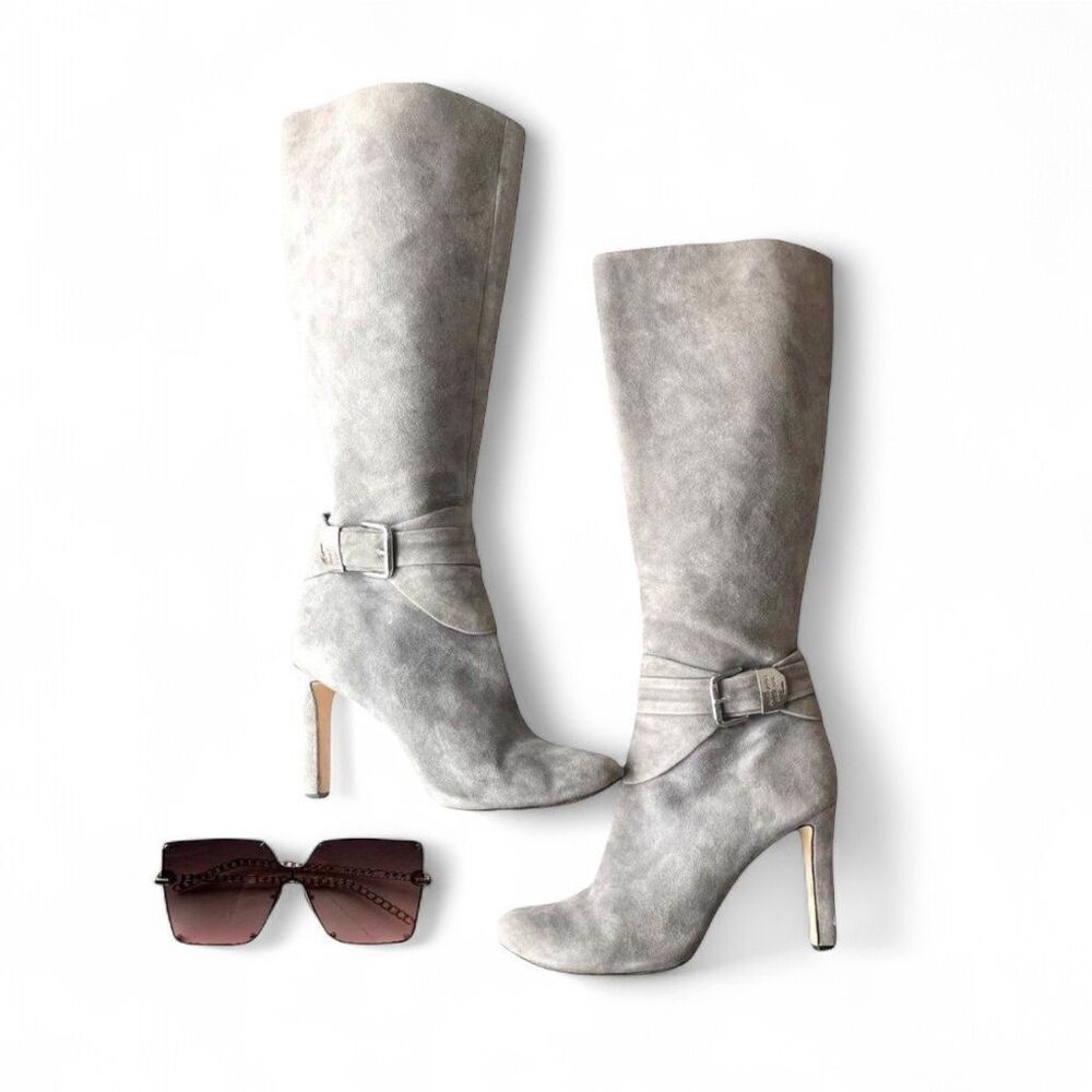 Antonio Melani Gray New Julissa Tall Suede Heeled Boots Size 9